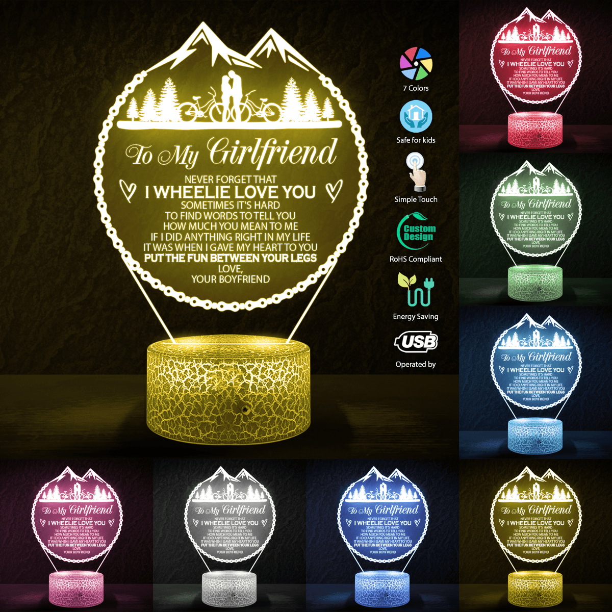 3D Led Light - Cycling - To My Girlfriend - I Gave My Heart To You - Glca13031