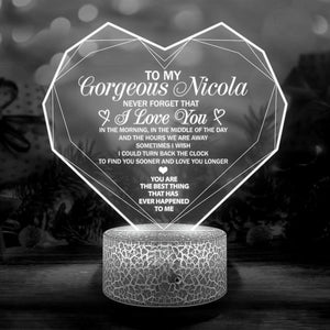 3D Led Light - Family - To Gorgeous Nicola - Never Forget That I Love You - Glca25005