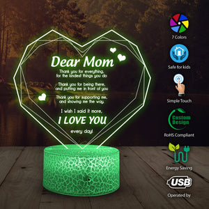 3D Led Light - Family - To Mom - I Love You  - Glca19017