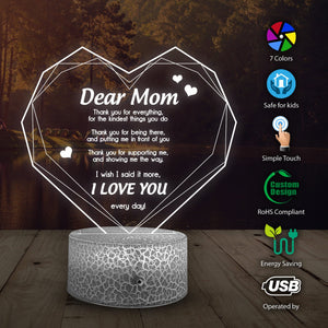 3D Led Light - Family - To Mom - I Love You  - Glca19017