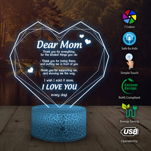 3D Led Light - Family - To Mom - I Love You  - Glca19017