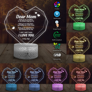 3D Led Light - Family - To Mom - I Love You  - Glca19017