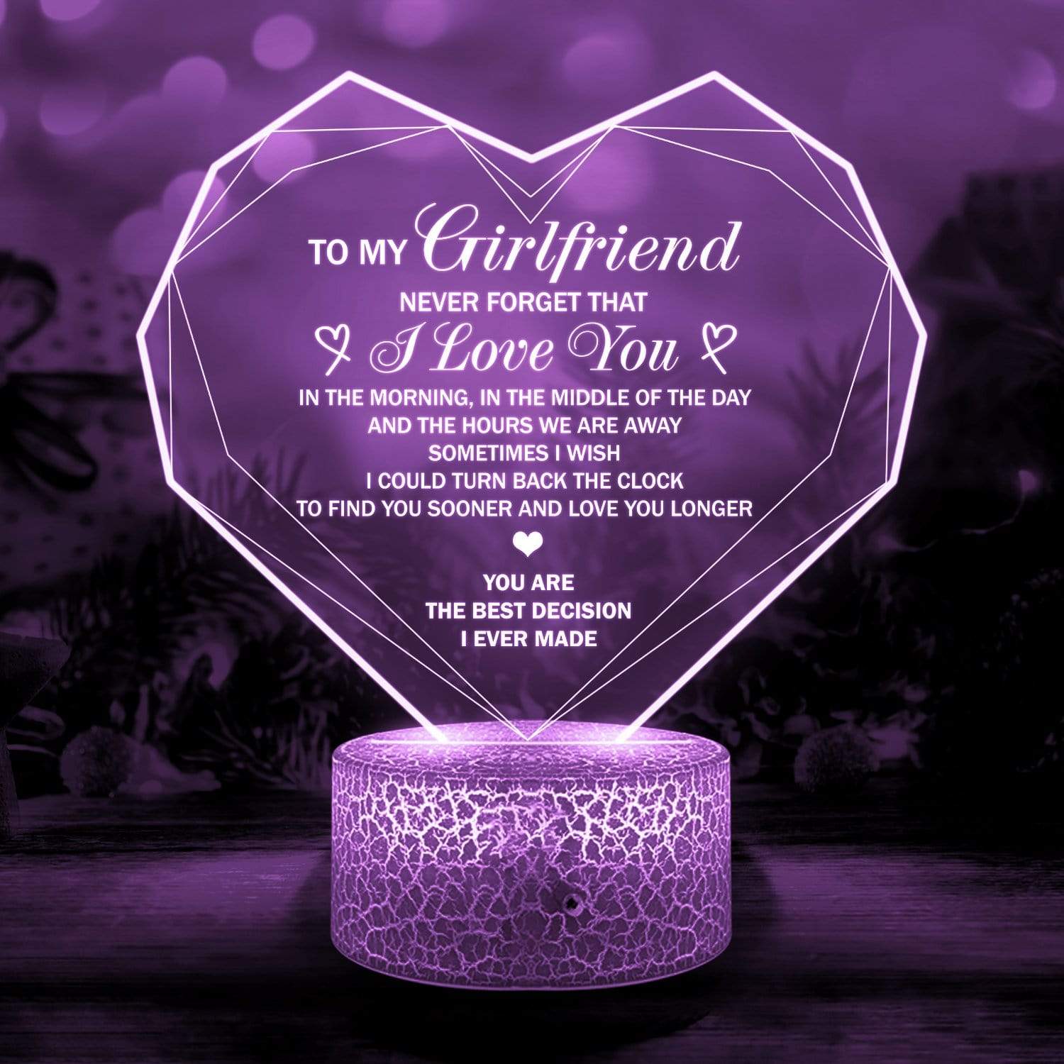 3D Led Light - Family - To My Girlfriend - Never Forget That I Love You - Glca13013
