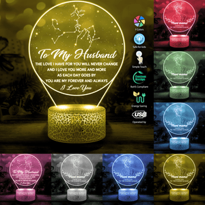 3D Led Light - Family - To My Husband - You Are My Forever And Always - Glca14008