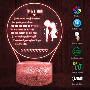 3D Led Light - Family - To My Man - I Love You - Glca26021