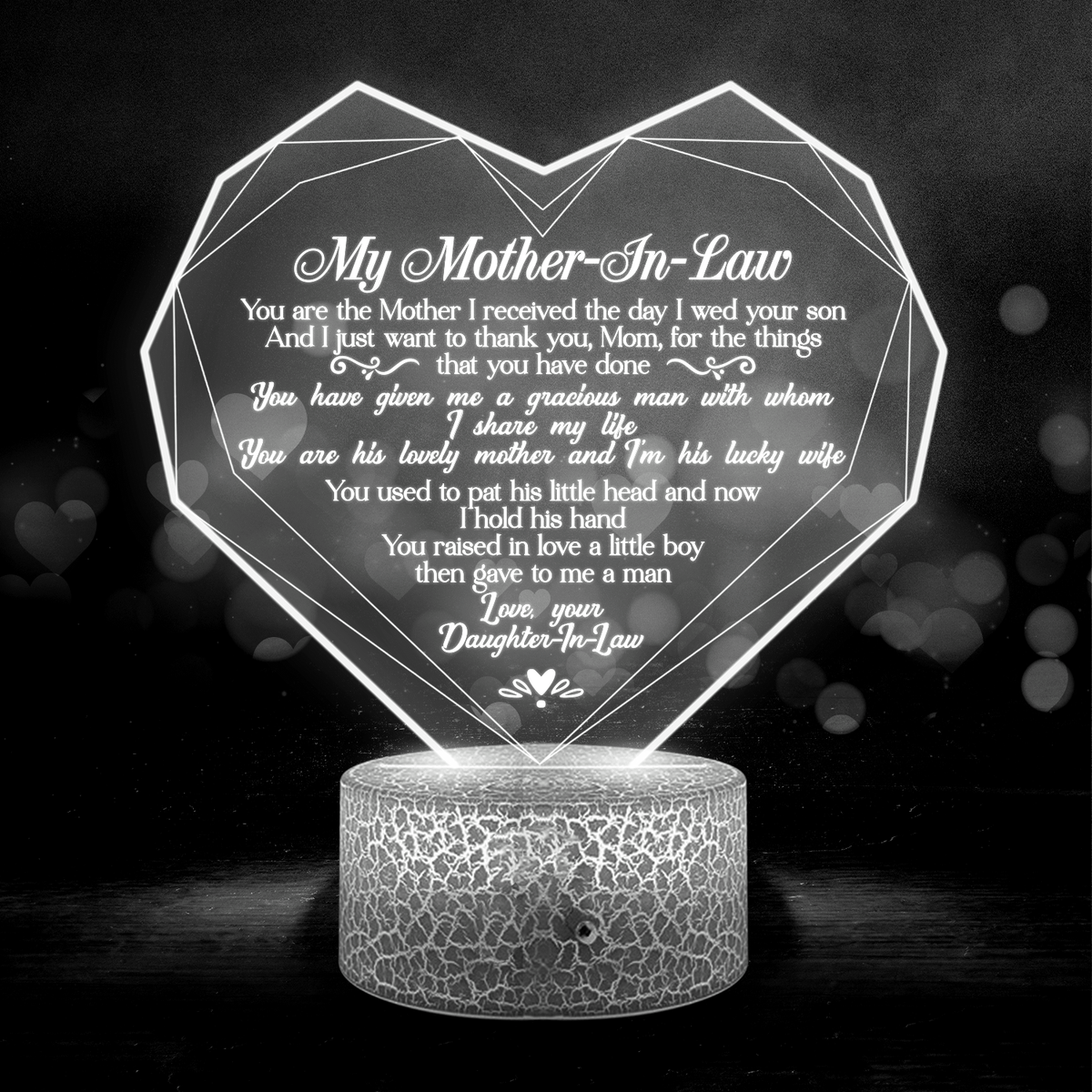 3D Led Light - Family - To My Mother-In-Law - I Just Want To Thank You, Mom, For The Things That You Have Done - Glca19029