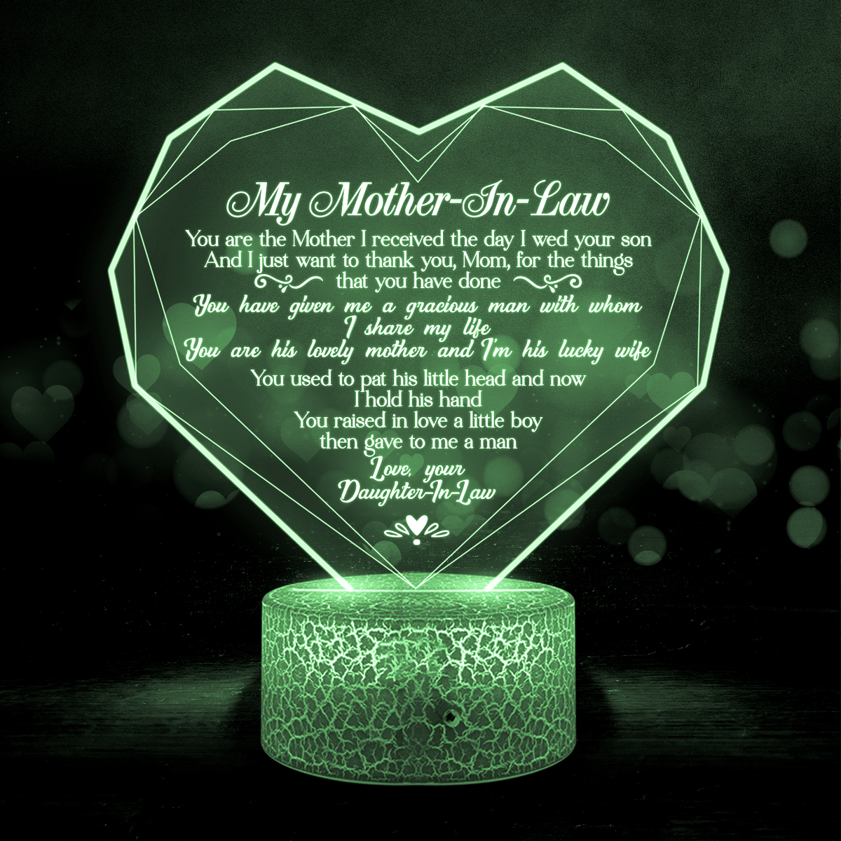 3D Led Light - Family - To My Mother-In-Law - I Just Want To Thank You, Mom, For The Things That You Have Done - Glca19029