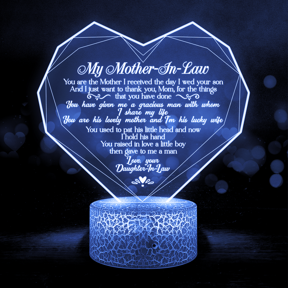 3D Led Light - Family - To My Mother-In-Law - I Just Want To Thank You, Mom, For The Things That You Have Done - Glca19029