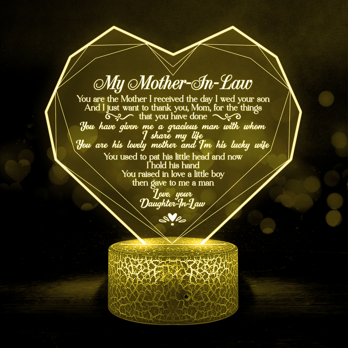 3D Led Light - Family - To My Mother-In-Law - I Just Want To Thank You, Mom, For The Things That You Have Done - Glca19029