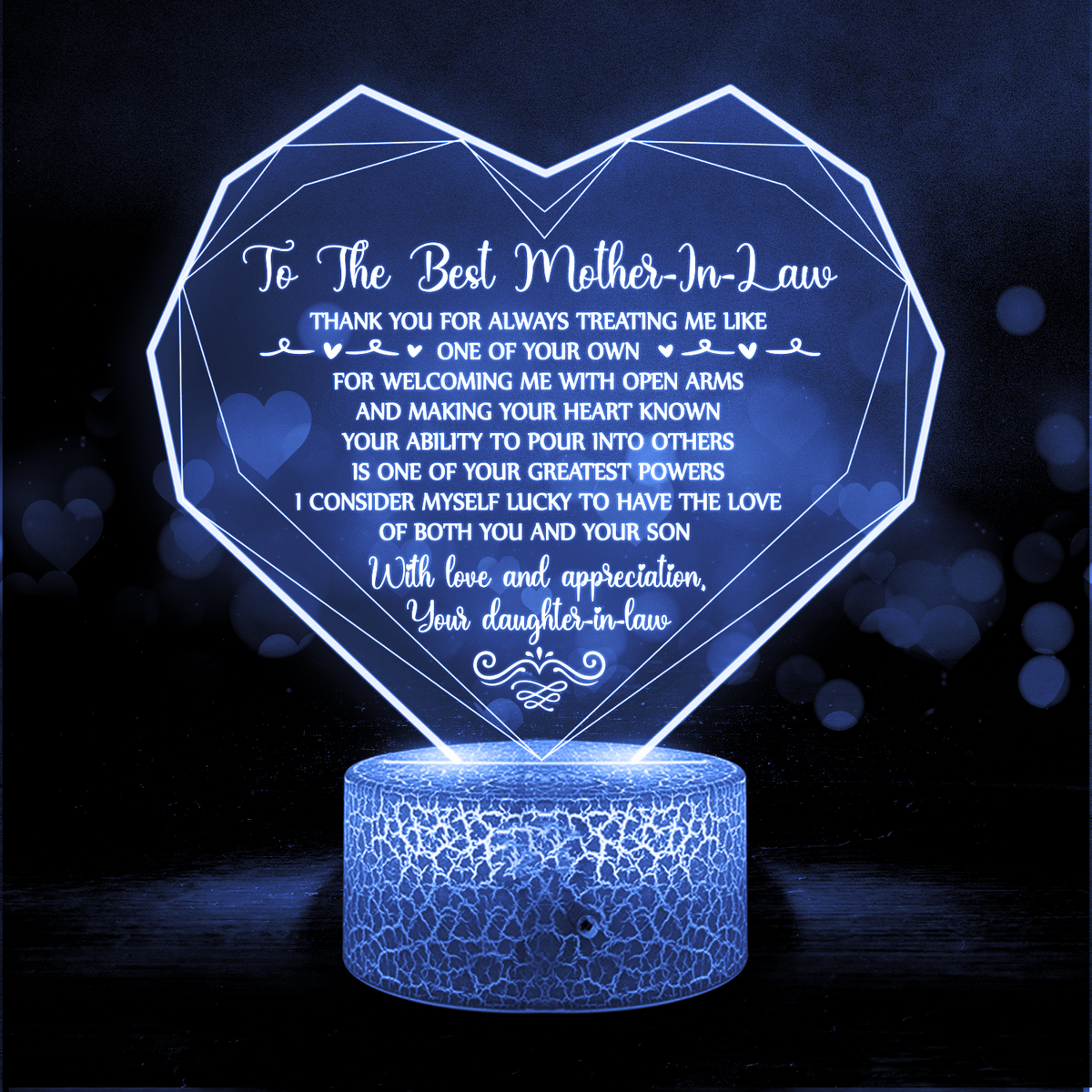 3D Led Light - Family - To My Mother-In-Law - Thank You For Always Treating Me Like One Of Your Own - Glca19027