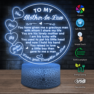 3D Led Light - Family - To My Mother-In-Law - You Raised In Love A Little Boy Then Gave To Me A Man - Glca19065