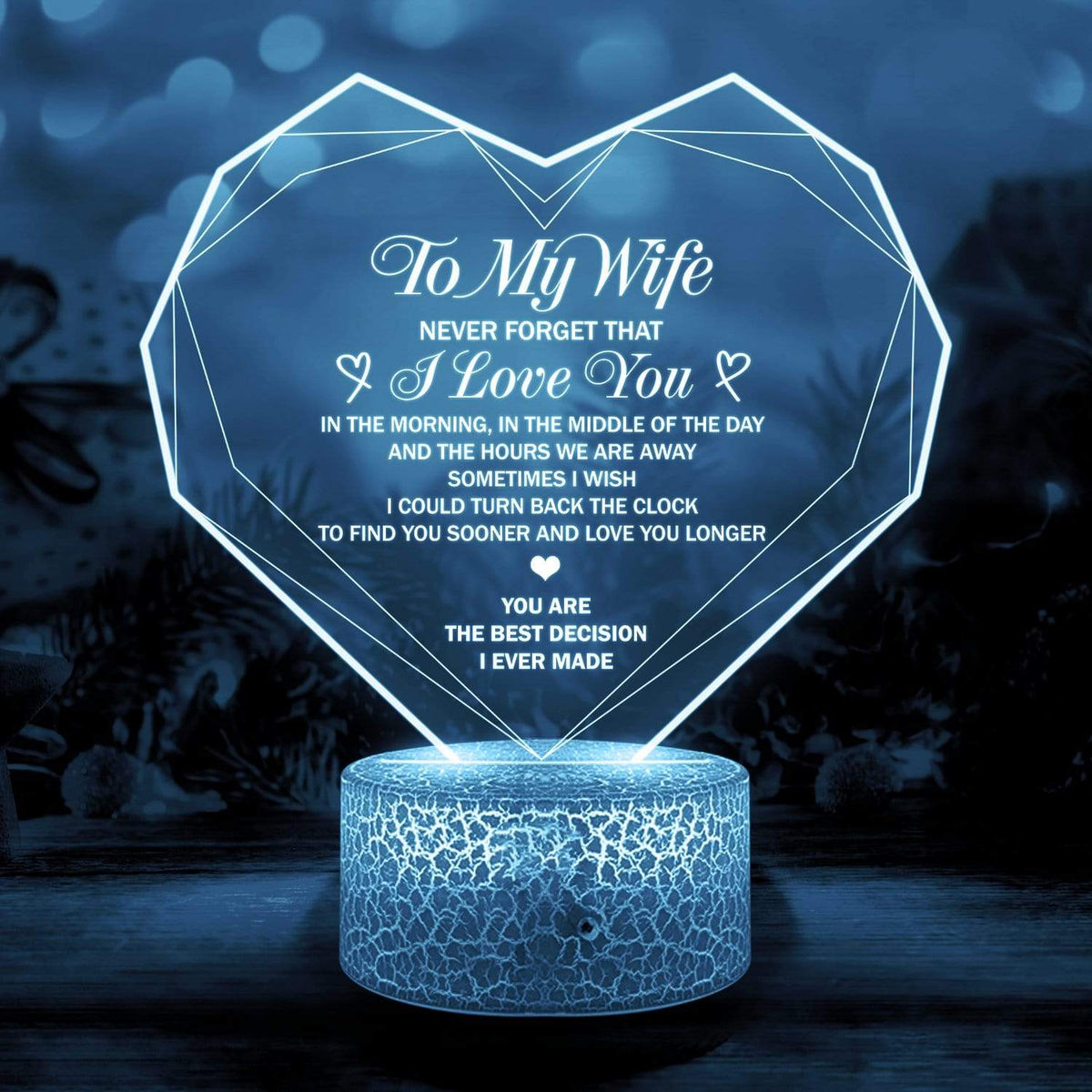 3D Led Light - Family - To My Wife - Never Forget That I Love You - Glca15007
