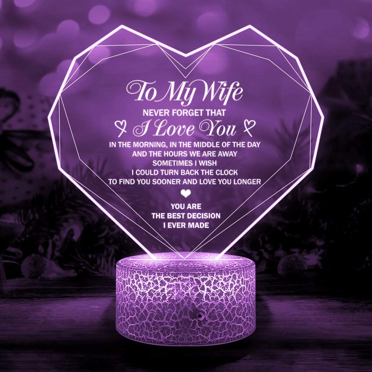 3D Led Light - Family - To My Wife - Never Forget That I Love You - Glca15007