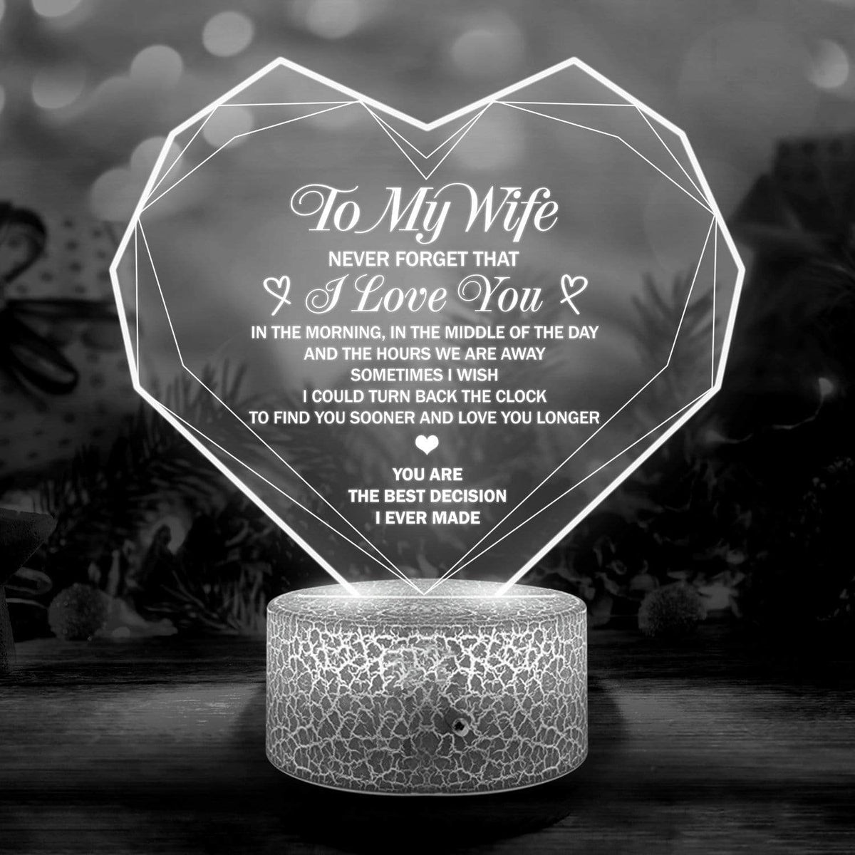 3D Led Light - Family - To My Wife - Never Forget That I Love You - Glca15007