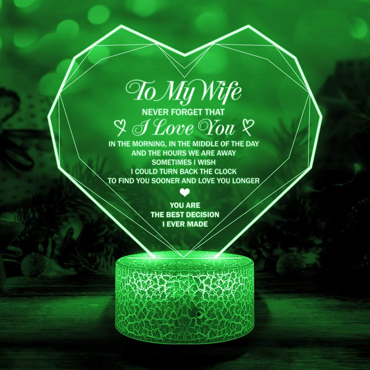 3D Led Light - Family - To My Wife - Never Forget That I Love You - Glca15007