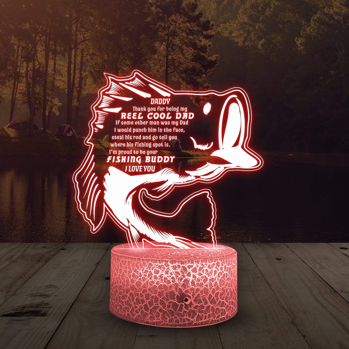 3D Led Light - Fishing - To My Dad - Thank You For Being My Reel Cool Dad - Glca18004