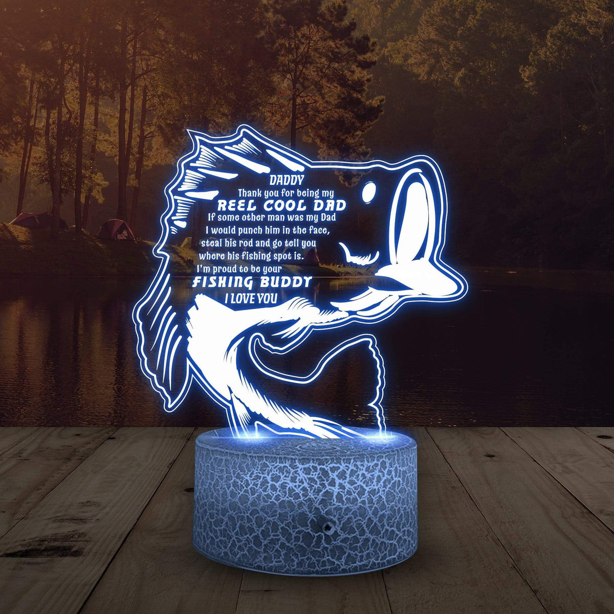 3D Led Light - Fishing - To My Dad - Thank You For Being My Reel Cool Dad - Glca18004