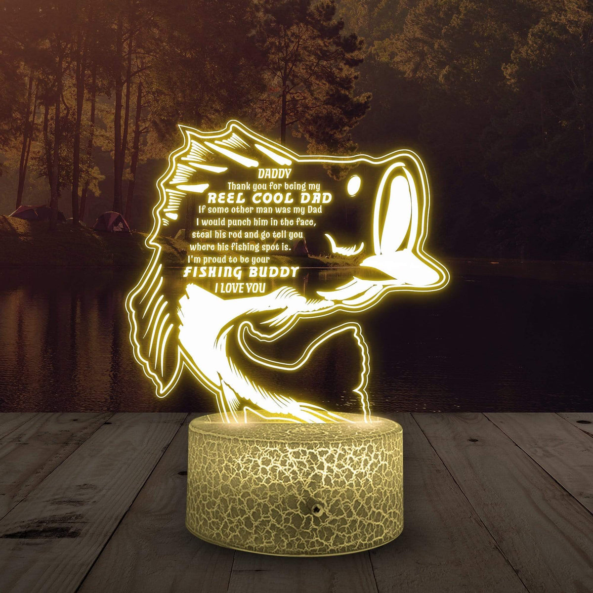3D Led Light - Fishing - To My Dad - Thank You For Being My Reel Cool Dad - Glca18004