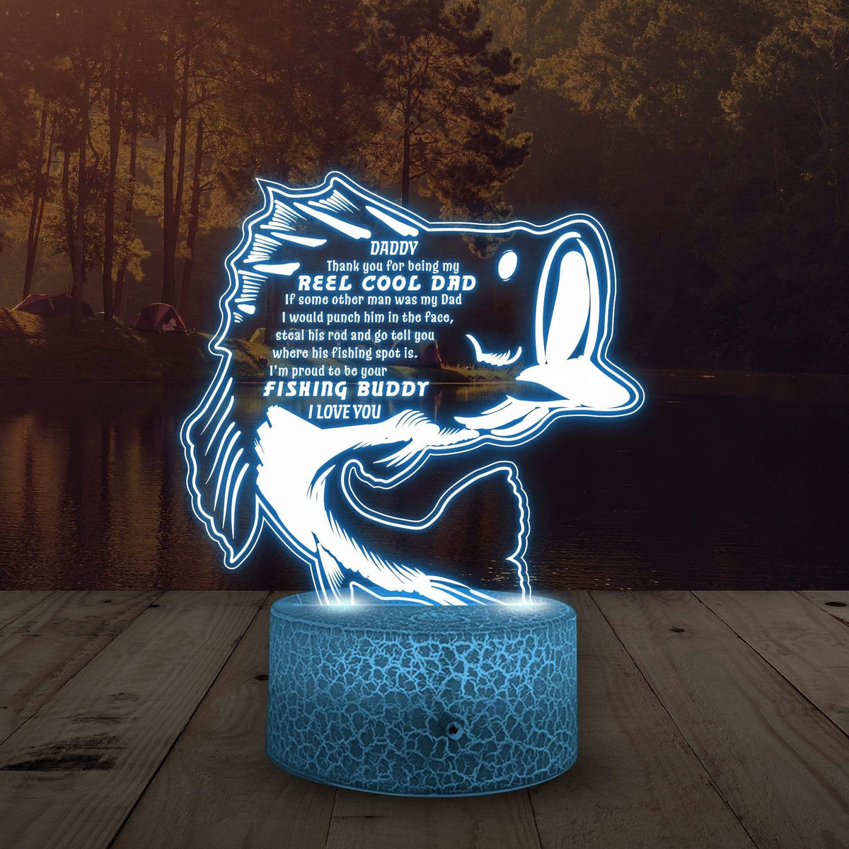 3D Led Light - Fishing - To My Dad - Thank You For Being My Reel Cool Dad - Glca18004