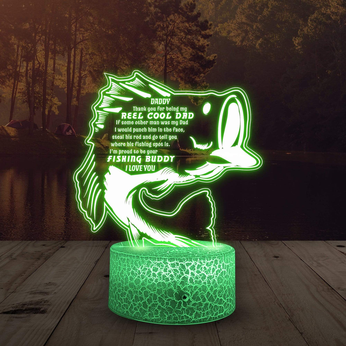3D Led Light - Fishing - To My Dad - Thank You For Being My Reel Cool Dad - Glca18004