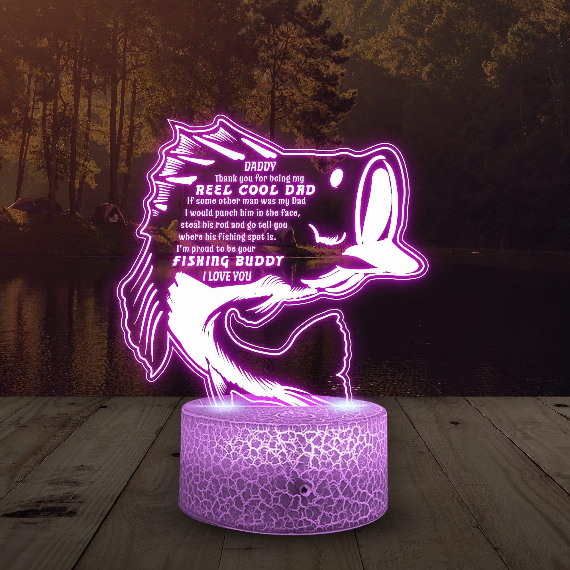 3D Led Light - Fishing - To My Dad - Thank You For Being My Reel Cool Dad - Glca18004