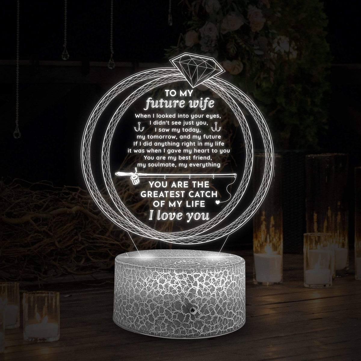 3D Led Light - Fishing - To My Future Wife - You Are The Greatest Catch Of My Life - Glca25003