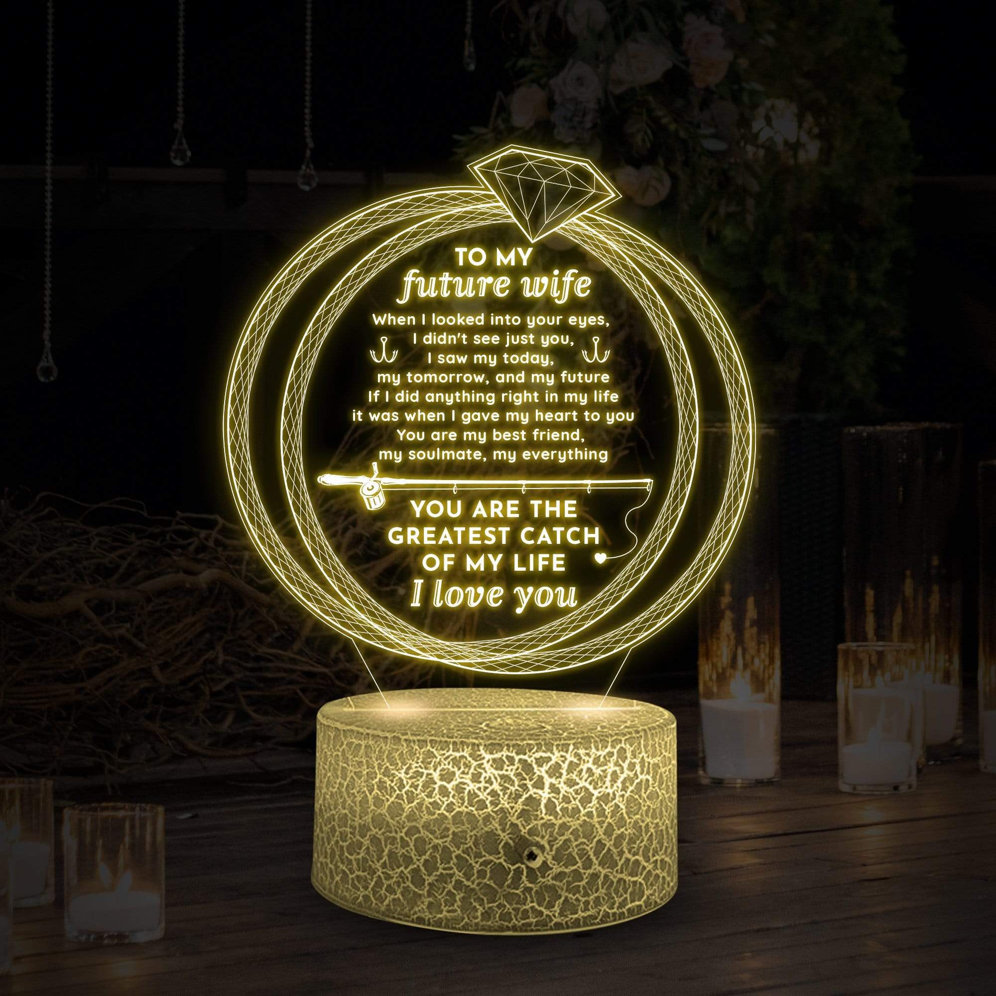 3D Led Light - Fishing - To My Future Wife - You Are The Greatest Catch Of My Life - Glca25003