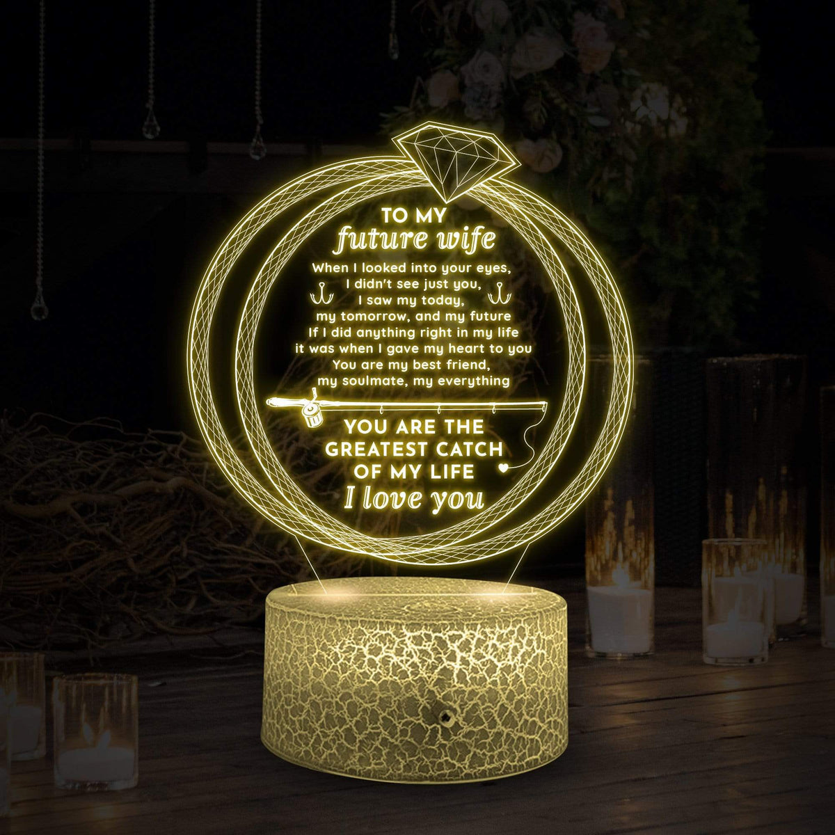 3D Led Light - Fishing - To My Future Wife - You Are The Greatest Catch Of My Life - Glca25003