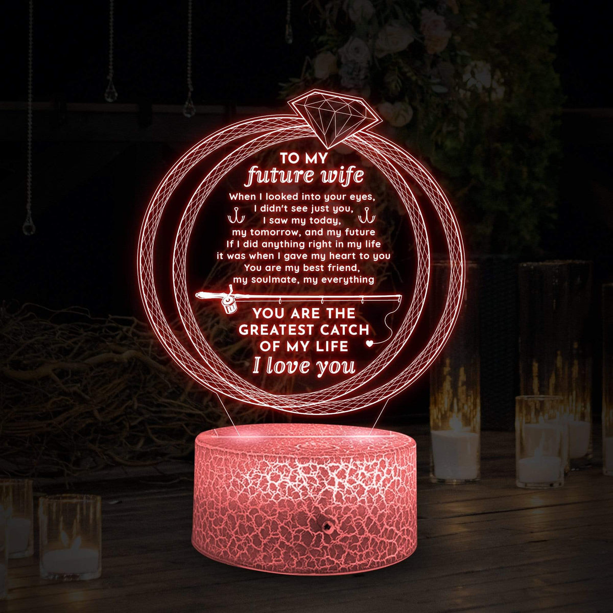 3D Led Light - Fishing - To My Future Wife - You Are The Greatest Catch Of My Life - Glca25003