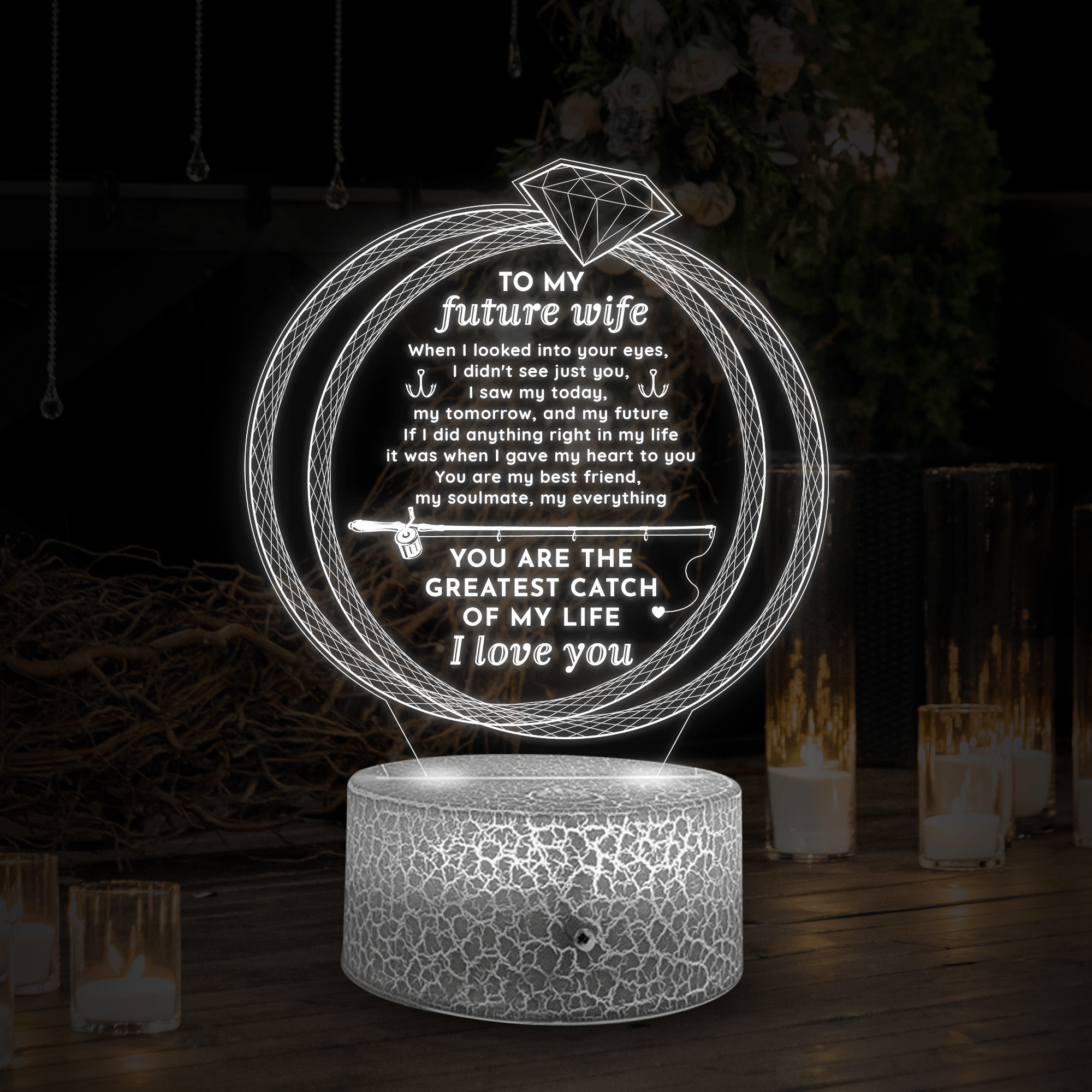 3D Led Light - Fishing - To My Future Wife - You Are The Greatest Catch Of My Life - Glca25003