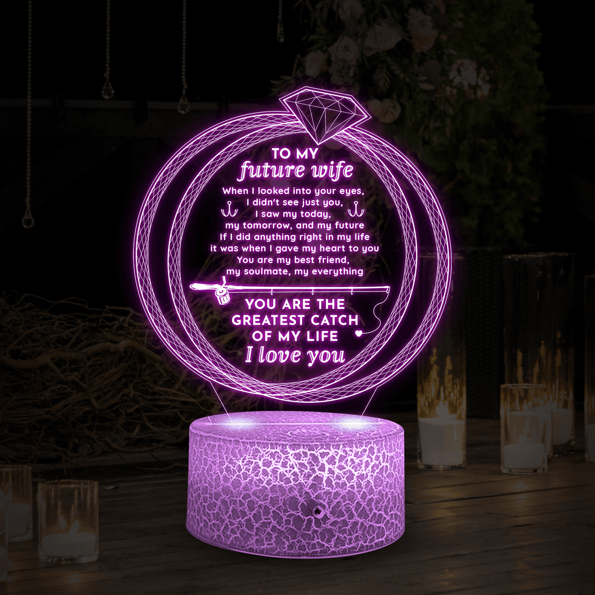 3D Led Light - Fishing - To My Future Wife - You Are The Greatest Catch Of My Life - Glca25003