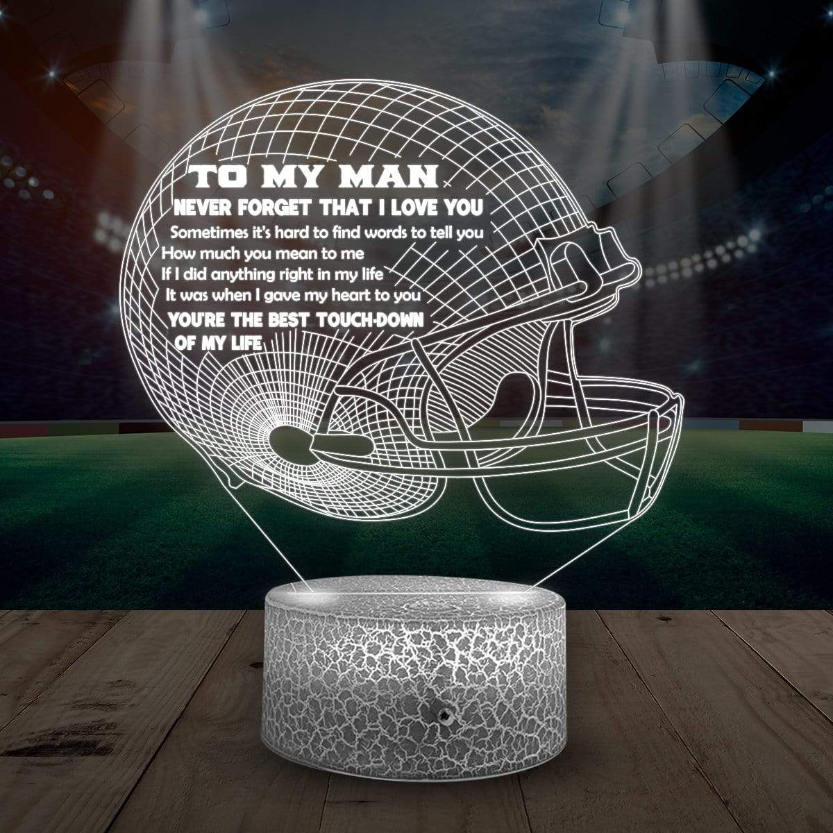 3D Led Light - Football - To My Man - Never Forget That I Love You - Glca26021