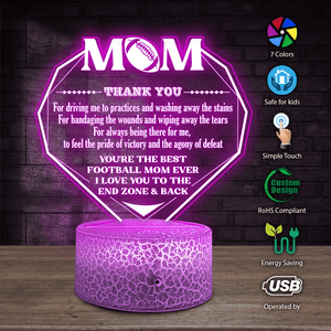 3D Led Light - Football - To My Mom - You’re The Best Football Mom Ever - Glca19058