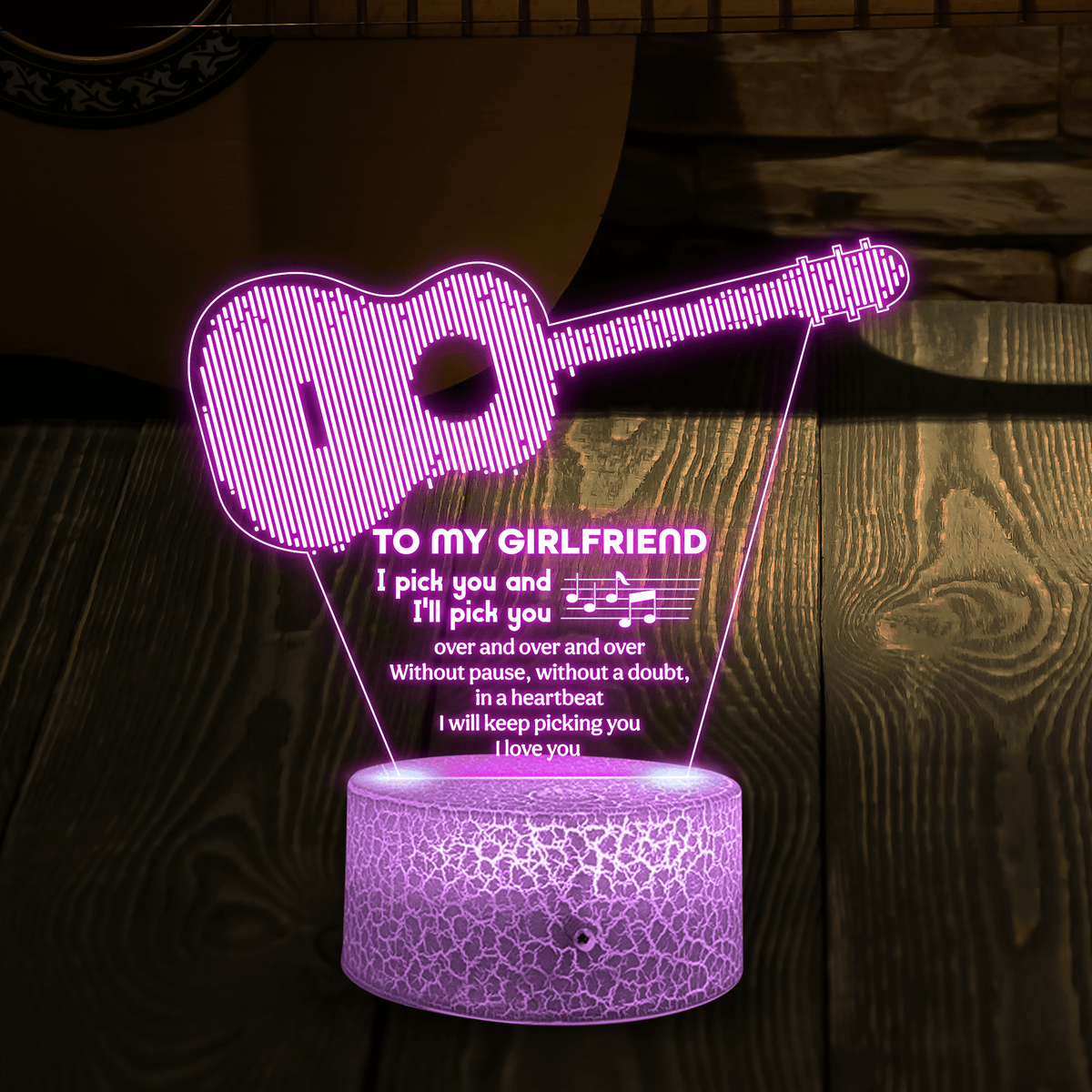 3D Led Light - Guitar - To My Girlfriend - I Pick You And I'll Pick You - Glca13005