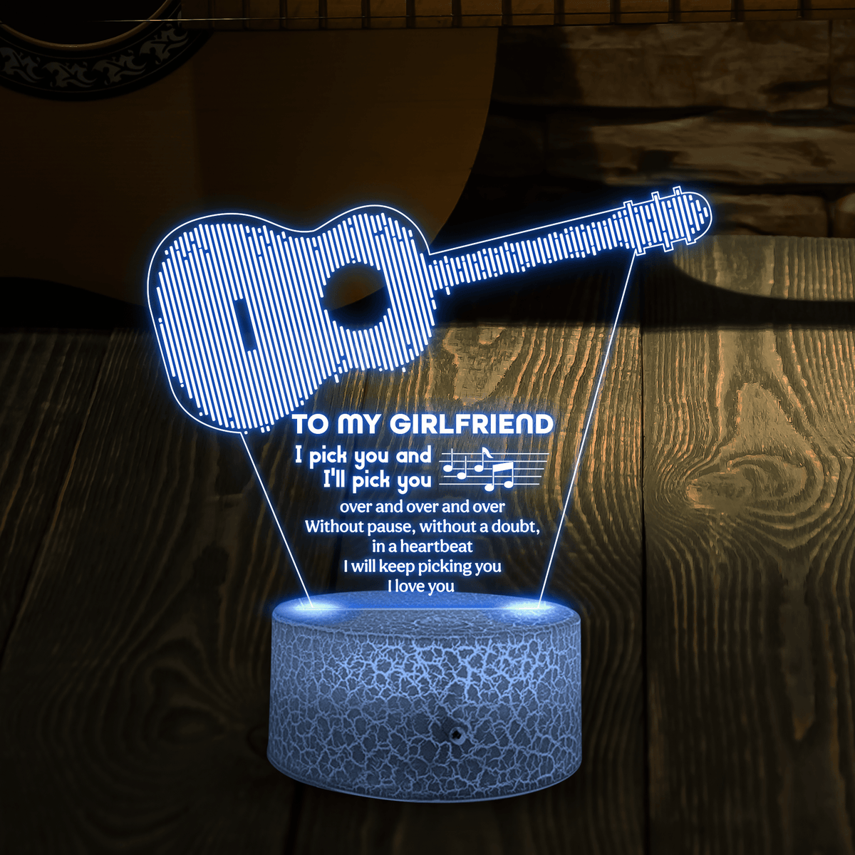 3D Led Light - Guitar - To My Girlfriend - I Pick You And I'll Pick You - Glca13005
