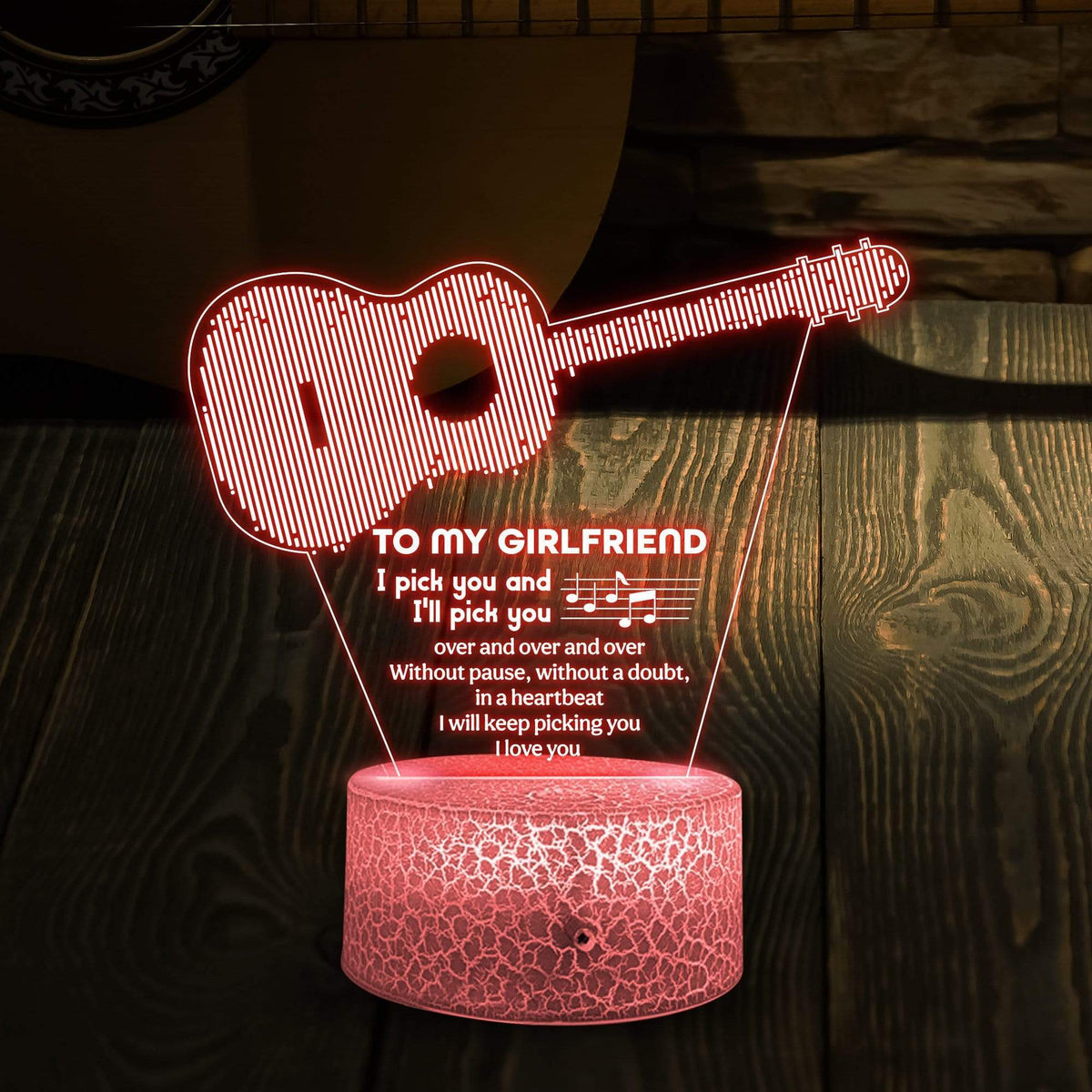 3D Led Light - Guitar - To My Girlfriend - I Pick You And I'll Pick You - Glca13005