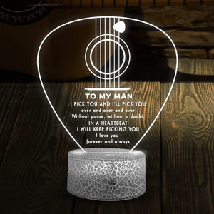 3D Led Light - Guitar - To My Man - I Love You Forever And Always - Glca26004