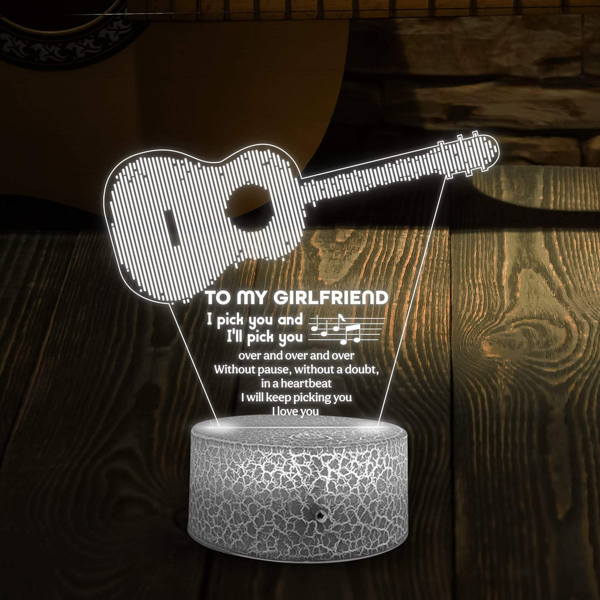 3D Led Light - Guitar - To My Man - I Pick You And I'll Pick You - Glca13005