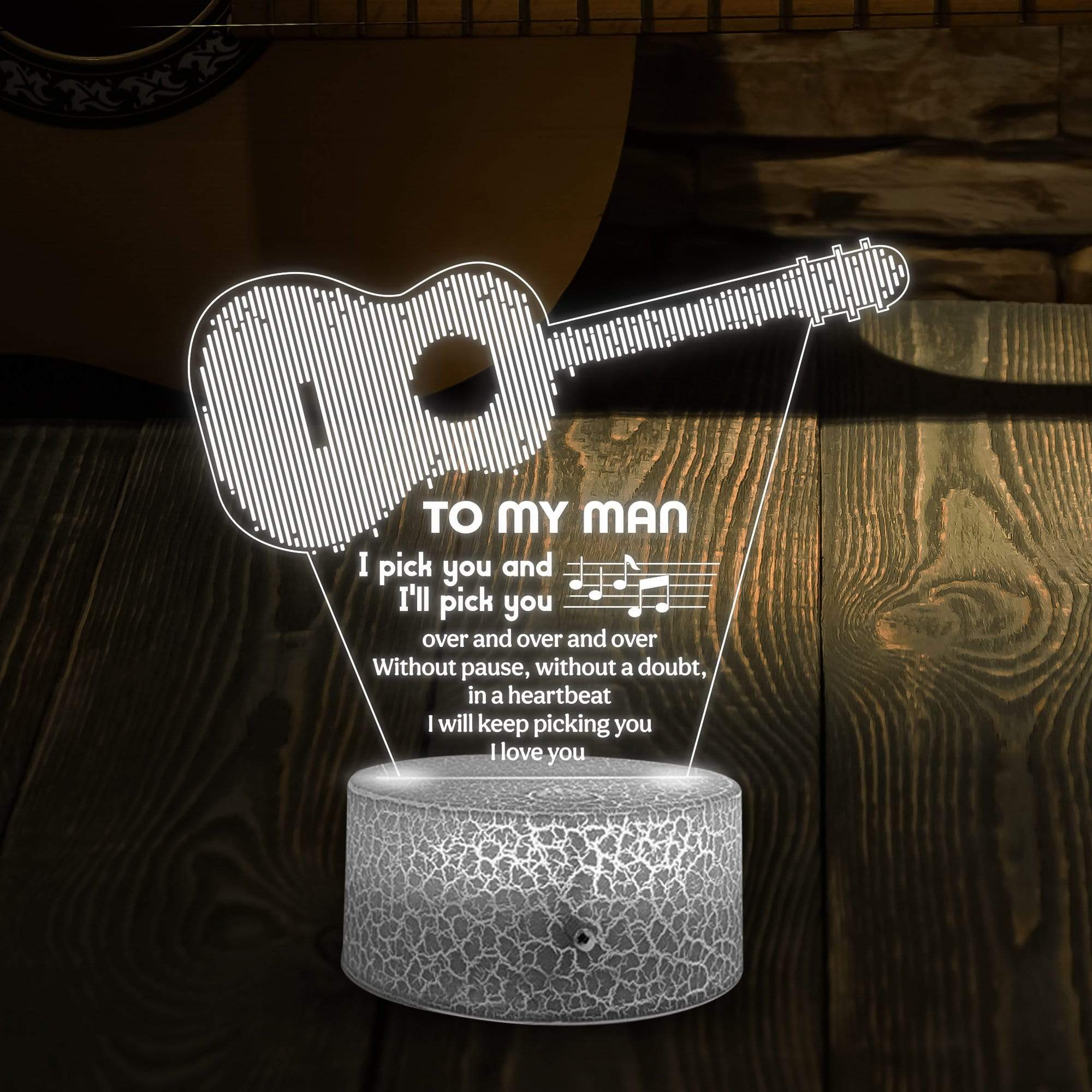 3D Led Light - Guitar - To My Man - I Pick You And I'll Pick You - Glca26010