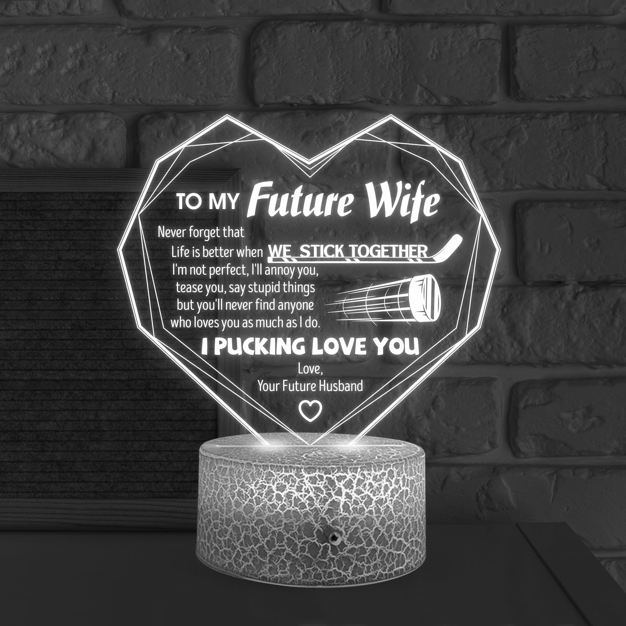 3D Led Light - Hockey - To My Future Wife - Life is Better - Glca25010