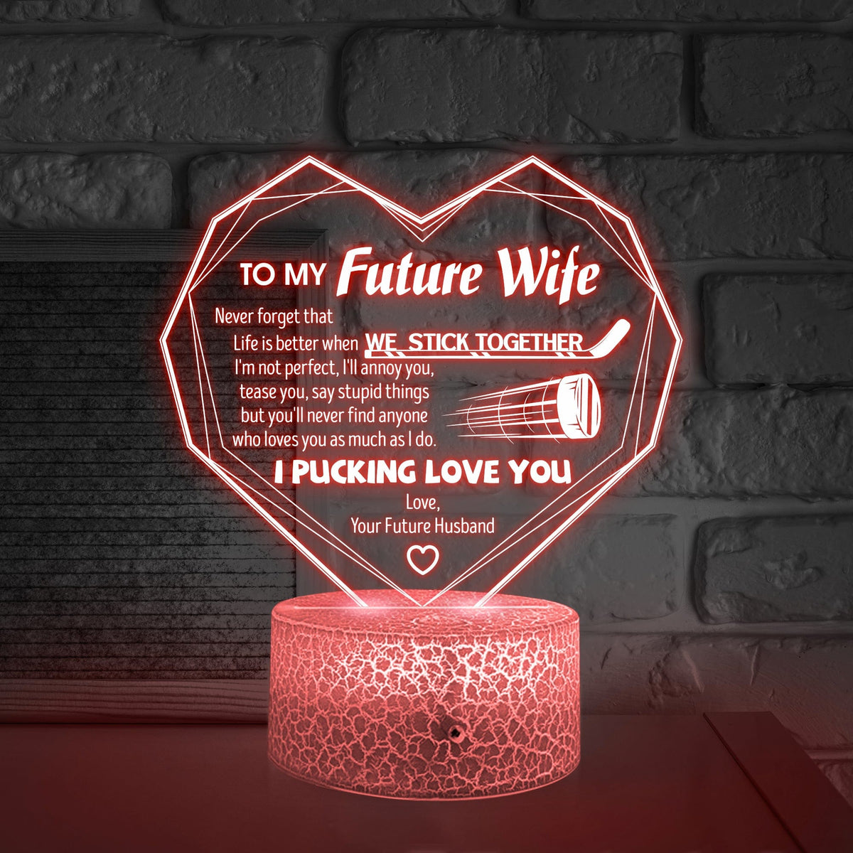 3D Led Light - Hockey - To My Future Wife - Life is Better - Glca25010