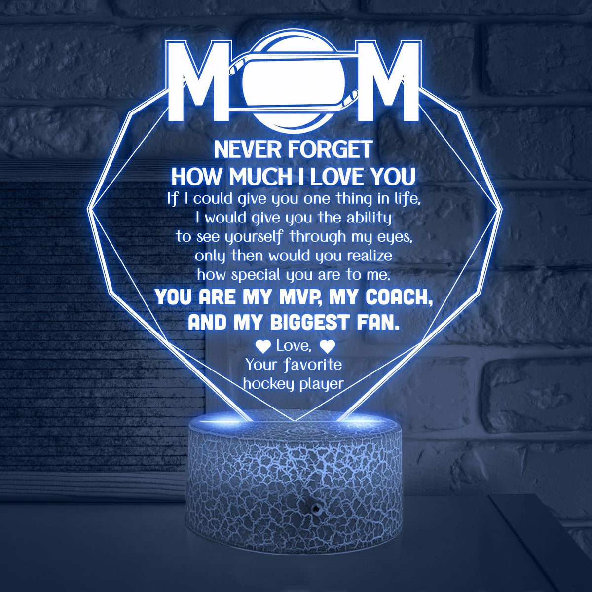 3D Led Light - Hockey - To My Mom - How Special You Are To Me - Glca19051