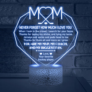 3D Led Light - Hockey - To My Mom - You Are My Mvp, My Coach, And My Biggest Fan - Glca19049