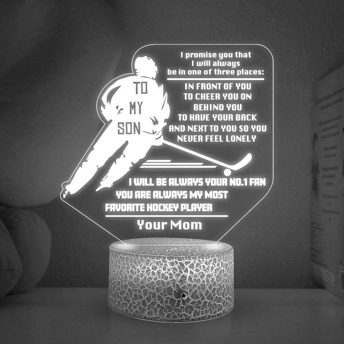 3D Led Light - Hockey - To My Son - From Mom - I Will Be Always Your No.1 Fan - Glca16001