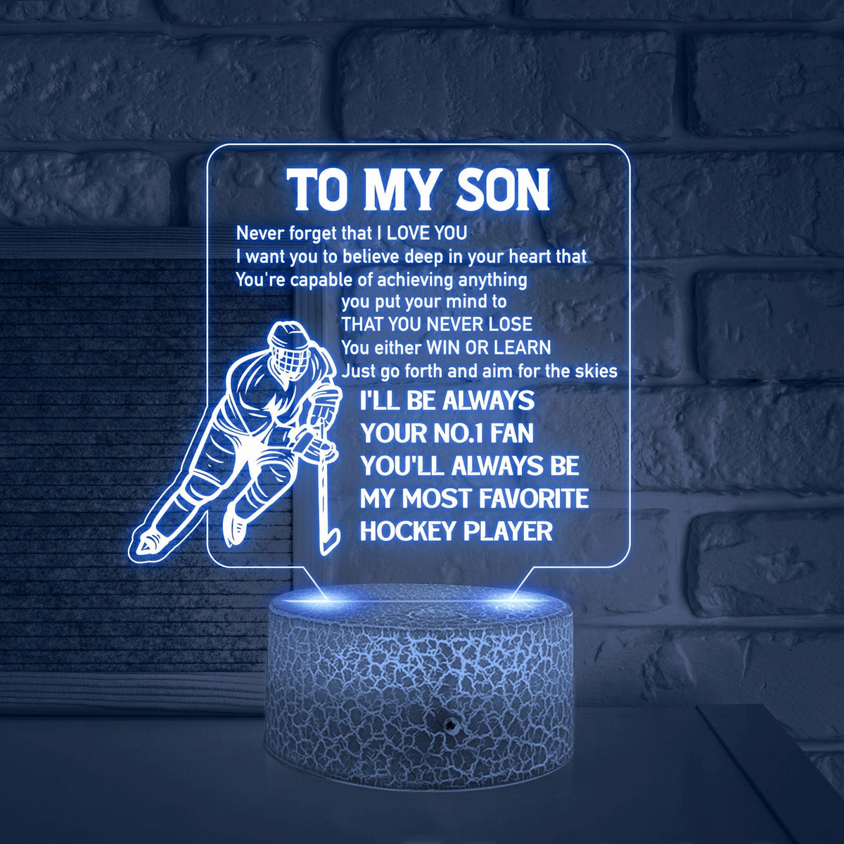 3D Led Light - Hockey - To My Son - I'll Be Always Your No.1 Fan - Glca16015