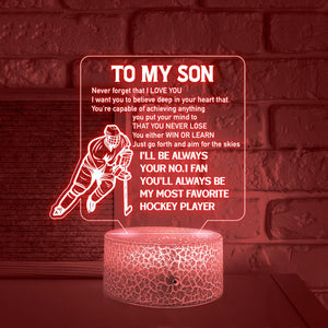3D Led Light - Hockey - To My Son - I'll Be Always Your No.1 Fan - Glca16015
