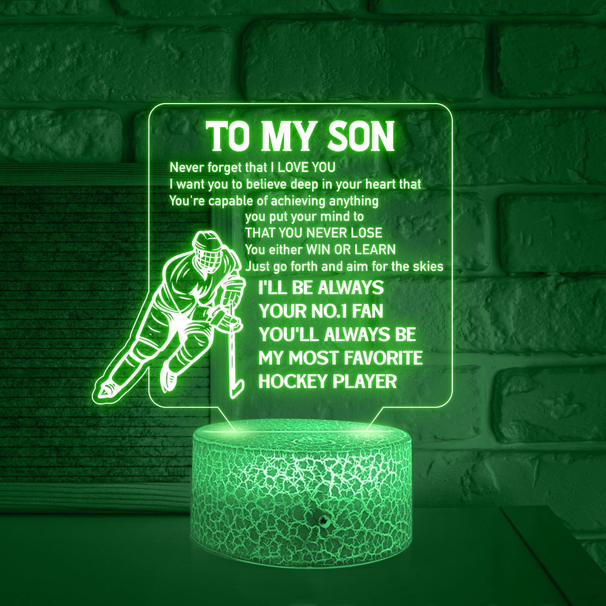 3D Led Light - Hockey - To My Son - I'll Be Always Your No.1 Fan - Glca16015