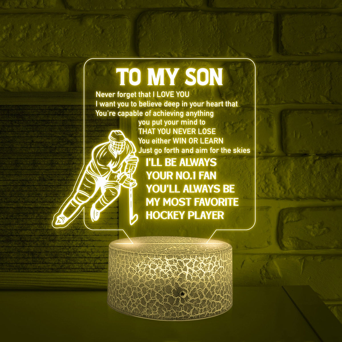 3D Led Light - Hockey - To My Son - I'll Be Always Your No.1 Fan - Glca16015