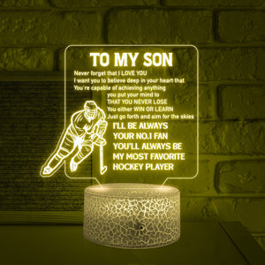 3D Led Light - Hockey - To My Son - I'll Be Always Your No.1 Fan - Glca16015