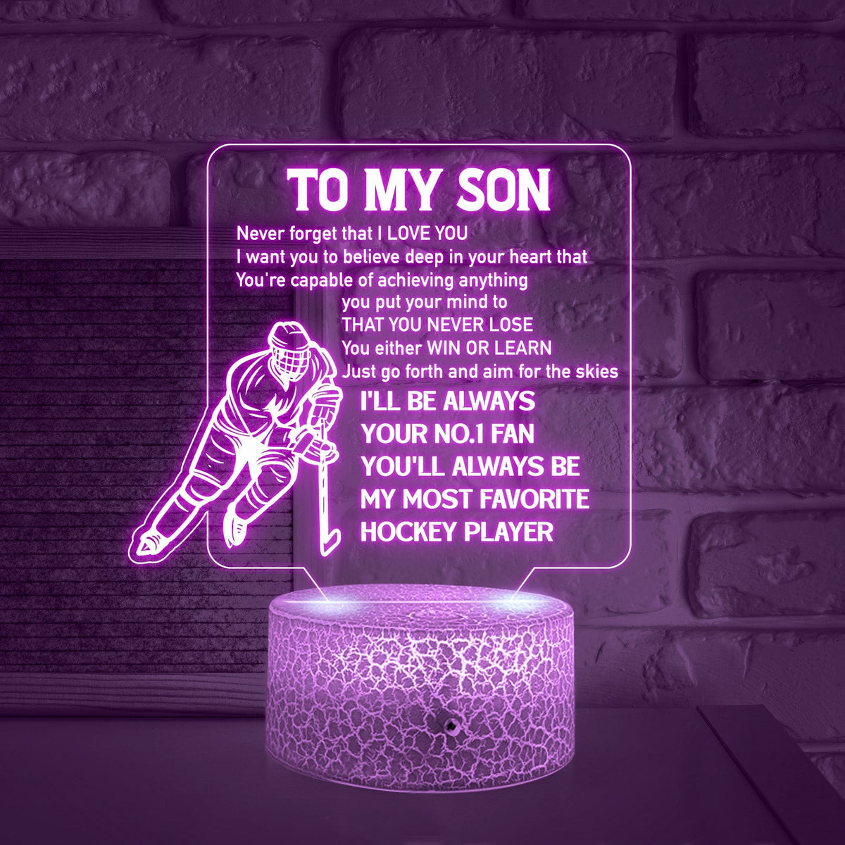 3D Led Light - Hockey - To My Son - I'll Be Always Your No.1 Fan - Glca16015